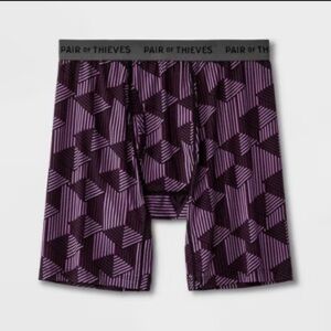 PAIR OF THIEVES Men's Super Fit Mesh Magic Boxer Briefs Purple/Black Size M